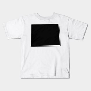 Black Wyoming Outline Kids T-Shirt